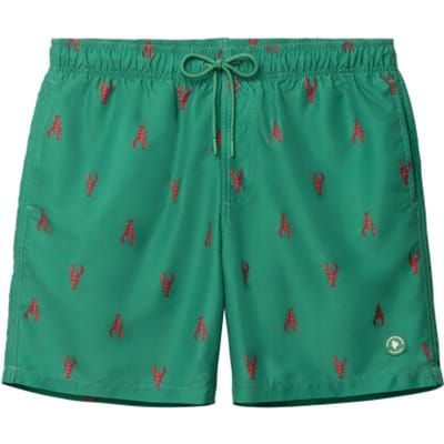 Shiwi Heren Zwemshort MIKE 7" Kreeft Print Groen/Rood - Maat S
