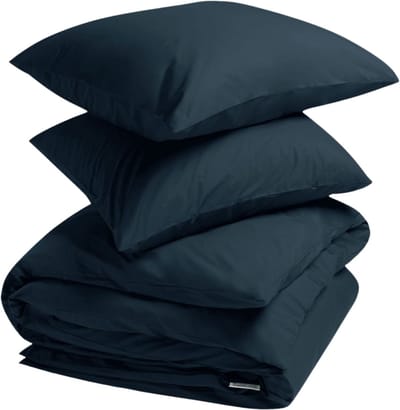 Yumeko dekbedovertrek percal katoen marineblauw 200x220 + 2/60x70 - Bio, eco & fairtrade