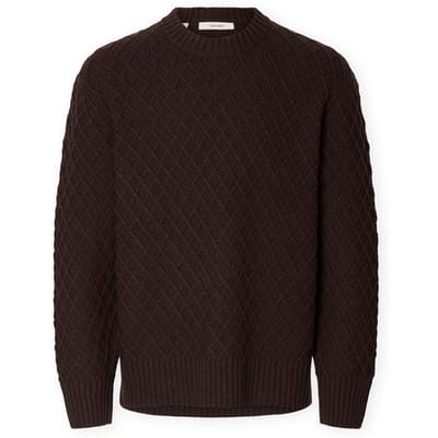 Trui Selected Patric Edit Knit - Chocolate Torte