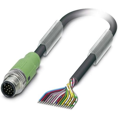Phoenix Contact 1555266 Sensor/actuator connector, geassembleerd M12 Aantal polen (sensoren): 17 Stekker, recht 1.50 m 1 stuk(s)