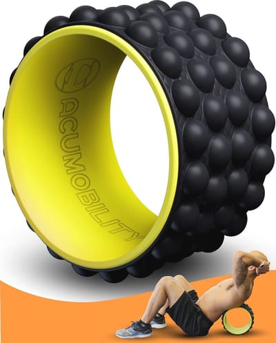 Rug Roller Wheel - Ergonomische Rugstretcher en Rugcracker voor Rugpijn Verlichting - Premium Foam Roller 28 cm Hoog, 17,8 cm Breed