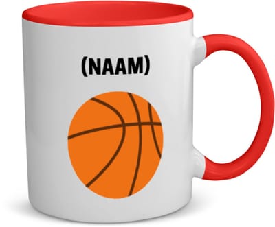 Akyol - basketbal met eigen naam koffiemok - theemok - rood - Basketbal - basketballer - sport - 350 ML inhoud