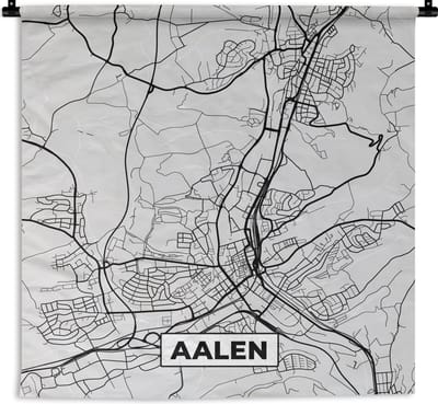 Wandkleed - Wanddoek - Aalen - Kaart - Stadskaart - Plattegrond - Duitsland - 180x180 cm - Wandtapijt