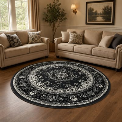 Muratap Nain klassiek rond vintage oosters vloerkleed medaillon 200 cm rond