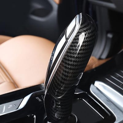 Cache de Pommeau de Levier de Vitesse en Fibre de Carbone, Compatible avec les Nouvelles Série 5, Série 6 GT, Série 7, X3, X4, Protection Intérieure de Levier de Vitesse, Accessoire de Voiture Amélioration gray