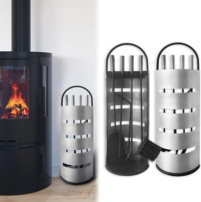 5-delige Haardset - Roestvrij Stalen Haardaccessoires voor een Elegante Open Haard