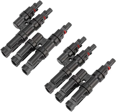 2 Paar MC4 Zonnepaneel Parallel Koppelaars - T-Branch Connector Set voor PV Installaties