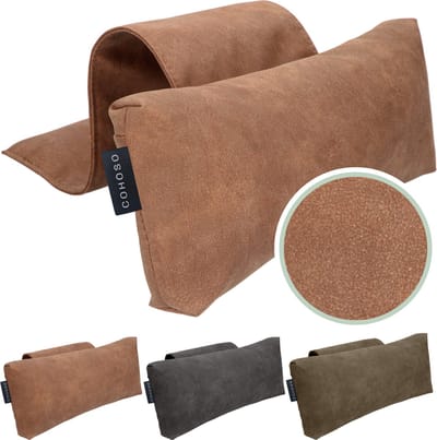 Cohoso® Handgemaakte Ergonomische Rugkussens onderrug - Rugsteun - Lendensteun - Lendekussen - Sta op stoel - Kussen relaxstoel - Bureaustoel - Lendesteun - lendenkussen - XL - auto - Fauteuil – Orthopedisch - Rugklachten - Thuiswerken - Cognac