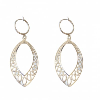 Klem oorbellen- zilverkleur- open- filigraan- ovaal- geen gaatje-Charme Bijoux