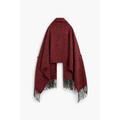 Poncho-sjaal met zakken dames Desigual