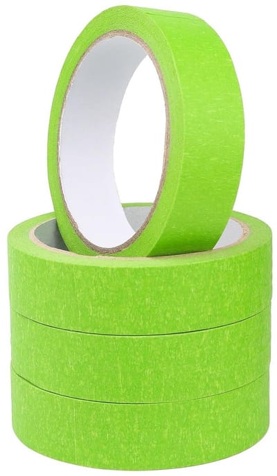 4 Rollen Maskertape Groen - Crepe Papier Plakband voor Schilderen, DIY Projecten en Muurkunst - 25mm x 20m
