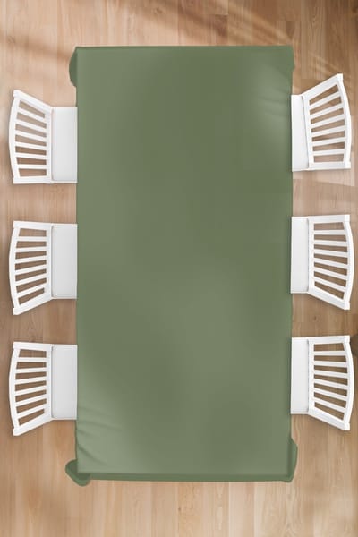 Tafelkleed - Tafellaken - 130x260 cm - Groen - Effen kleur - Olijfgroen - Binnen en Buiten