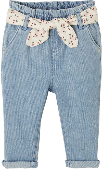 Vertbaudet Babyjeans met stoffen riem
