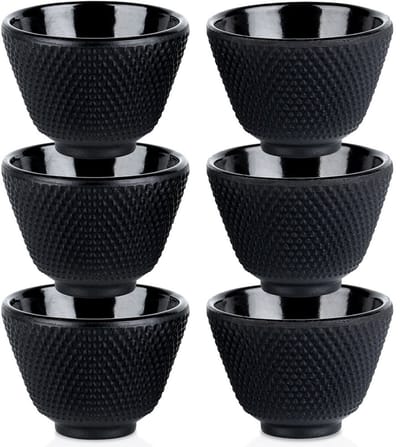 Theekopjes Gietijzeren Geëmailleerde CAST LINE 60 ml 6 stuks - Kop - Kopjes - Theemokken - Mokken - Japanse Stijl