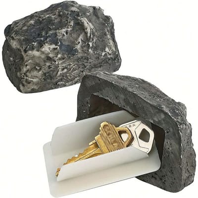 Sleutelkastje van nepsteen Sleutelkastje voor thuisingang Gesimuleerde kleine stenen decoratie Sleutelorganizer voor buiten black