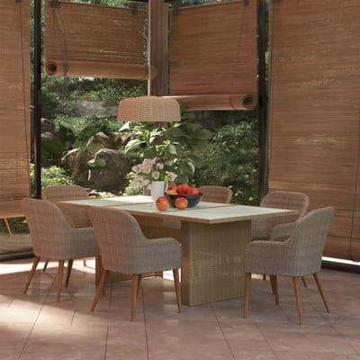 vidaXL - 7-delige - Tuinset - poly - rattan - bruin