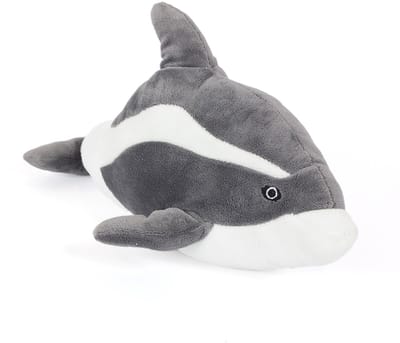 Pia Toys Pluche knuffel - dolfijn - grijs - 35 cm - dieren knuffeldieren uit de zee