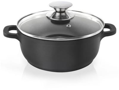 Orion Grande Serie - Granieten Pan - 16cm - Met Glazen Deksel - 1,4L