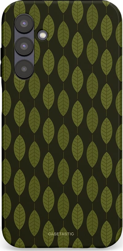 Casetastic hoesje geschikt voor Samsung Galaxy A25 - Dubbellaagse bescherming - Donkergroene Bladerendek - Fashion Case - Zwart Donkergroen