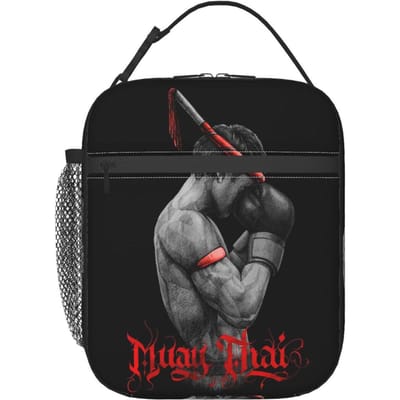 Muay Thai Bokser Geïsoleerde Lunchtas voor Vrouwen Kinderen Draagbare Voedseldozen Thermische Lunchbox Tote One Size