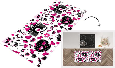 Keukenloper - Loper keuken - Meiden - Kroon - Hart - Patronen - 120x50 cm - Keukenloper vinyl