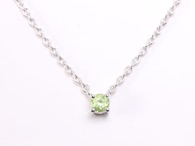 Fijne zilveren anker ketting met peridoot