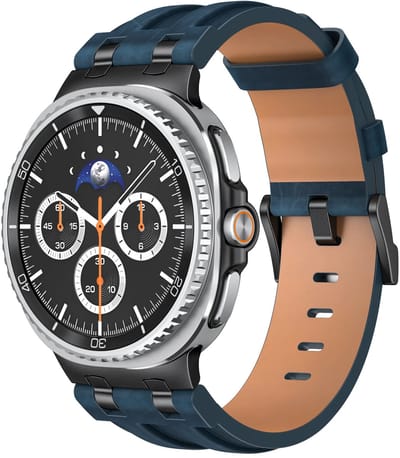 Strap-it Solide leren bandje geschikt voor Samsung Galaxy Watch 9 (40/44mm) / Watch 8 (40/44mm) / 8 Classic (46mm) – comfortabel, verstelbaar, premium design –