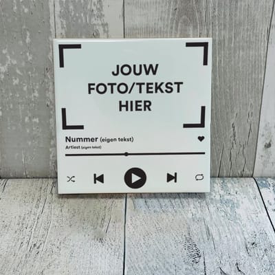 Gepersonaliseerde Muziekgeïnspireerde Tegel met Foto en Eigen Tekst - Cadeau voor Haar - Cadeau voor Hem - Cadeau voor vriendin - Relatie - San Valentijn - Verjaardag Cadeau