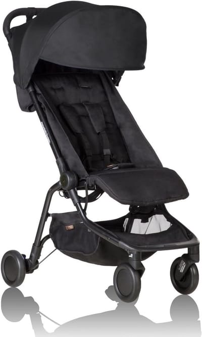 Compacte kinderwagen vanaf geboorte - lichtgewicht reiswagen met autostoeladapter - verstelbare zitpositie en zonnedak - zwart