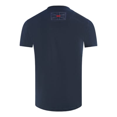 Aquascutum London 1851 Tape Logo Navy Blue T-Shirt