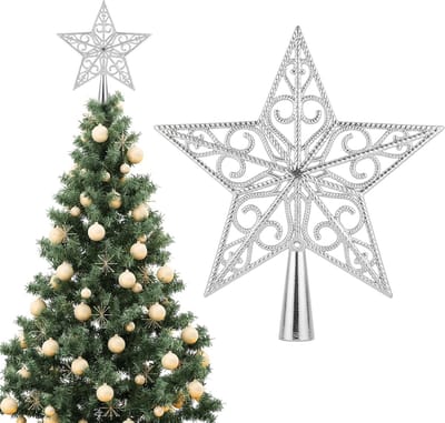 Vintage Ster voor Kerstboom - Lichtgewicht Plastic Hollow Out Decoratie voor een Klassieke Kerstsfeer - Ideaal Ornament voor de Feestdagen