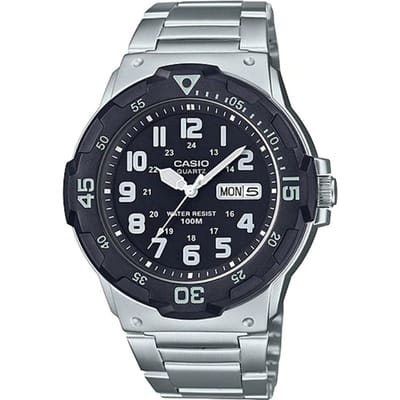 CASIO - MRW-200HD-1BVEF - Horloge - Mannen - Zilverkleurig- RVS - Ã˜ 45 mm