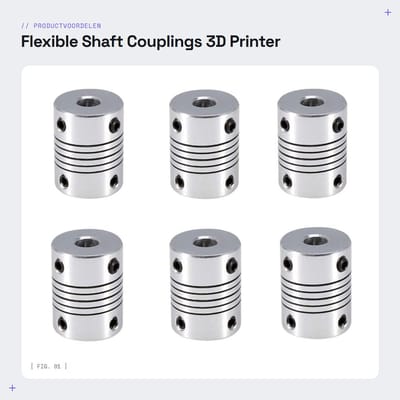 Dailygoods- Askoppeling 6 stuks - Flexibele 3D-printerkoppeling - NEMA 17 - Voor CNC-machine - Binnenste gatgrootte 5/8 mm - Gewicht 14 g - Motor Koppeling