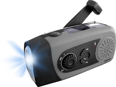 POWERplus® Coyote Dynamo Solar USB FM Scan Radio Noodradio Camping Radio | LED Zaklamp | Powerbank 2.500 mAhPOWER