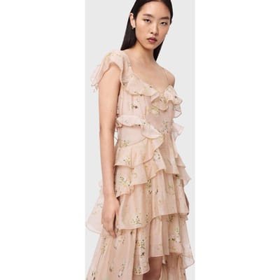 AllSaints Sienna Dress Empoli Pop Pink Taglia: 4 | Maxi abiti Outlet | Donna | Rosa