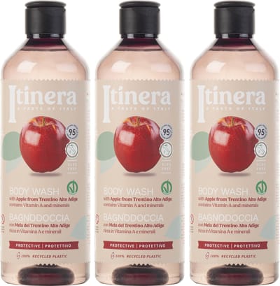 ITINERA - Appel Trentino beschermende douchegel, 95% natuurlijke ingrediënten, 370 ml x3