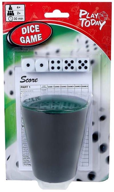 Play Today Dobbelspel met Beker en 5 Dobbelstenen
