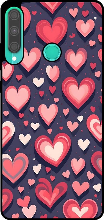 Smartphonica Telefoonhoesje Geschikt voor Huawei P40 Lite E met Hartjes Opdruk - TPU Backcover Case With Heart Design geschikt voor Huawei P40 Lite E