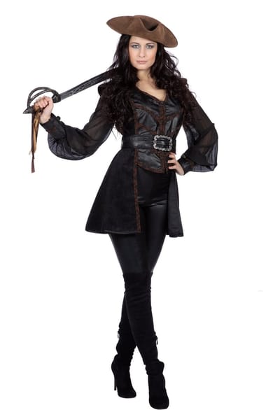 Piratenpak Dames Zwart Luxe - Maat 36