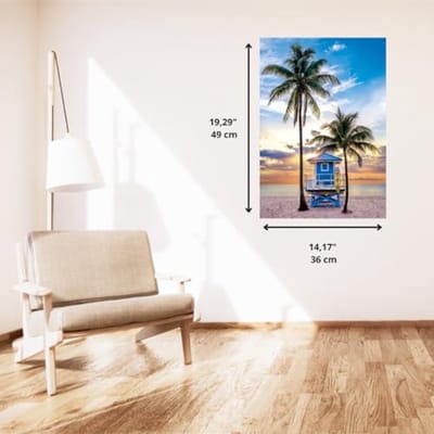 Puzzel van 500 Stukjes voor Volwassenen en Jongens - Miami Beach Thema - Compacte Doos met Poster - Leuke Cadeau Ideeën voor Mannen en Vrouwen - 49 x 36 cm
