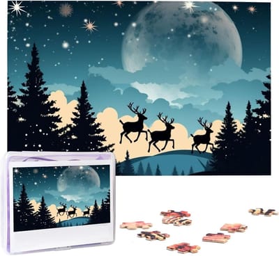 Houten Puzzel - Fotopuzzel Legpuzzel - Ontspannen Tijd Verdrijven - Gepersonaliseerd Ontwerp - 1000 Stukjes - Winter Thema
