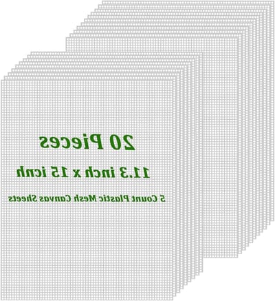 Plastic Canvas Vellen - Plastic Gaas Platen - Doe-het-zelf Projecten - 5 Tellen Gaten - 287 x 381 cm - Wit