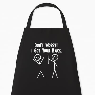 Keukenschort "I got your back" | Kerstcadeau & Sinterklaas | Zwart | Grappig kookschort