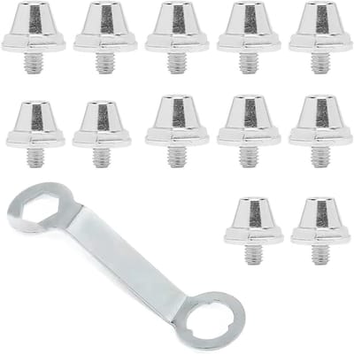 Voetbal Schroefpinnen - Reservenoppen Noppensleutel - Voetbal Grip Verbeteren - Aluminium Legering - 2 Maten 11mm 13mm - Zilverkleurig
