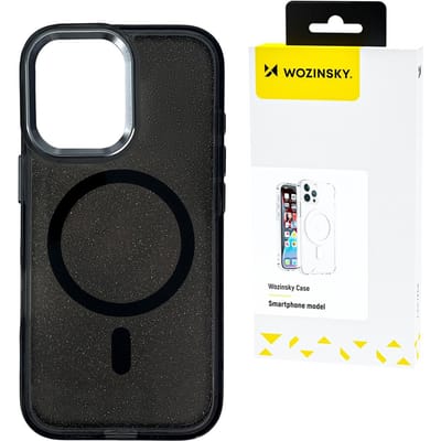 Wozinsky Glitter Case with Mag Safe for Samsung Galaxy S25 Ultra - Black with Glitter