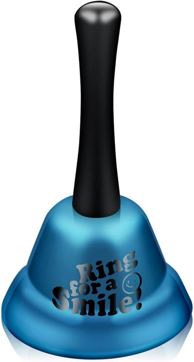 Handbel met Lange Steel voor Service, School, Kantoor en Diner - Blauw