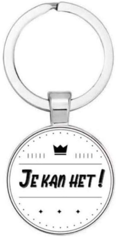 Akyol - je kan het! Sleutelhanger - Supporten - degene die je een steuntje in de rug wilt geven - je kan het! - you can do it - steunen - 2,5 x 2,5 CM