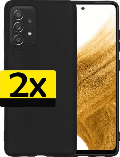 Hoesje - 2 Stuks - Geschikt voor Samsung Galaxy A53 - Sterk & Shockproof - Case Siliconen - Back Cover - Telefoon Hoes - Telefoonhoesjes - Zwart