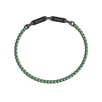 Guess - Heren Guess heren stalen armband zwart GUESS ETERNITY - Armband - Staal - Zwart - 21.50 cm