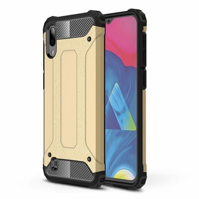 Ntech Hoesje Geschikt Voor Samsung Galaxy M10 Hybrid Armor Hoesje - Goud